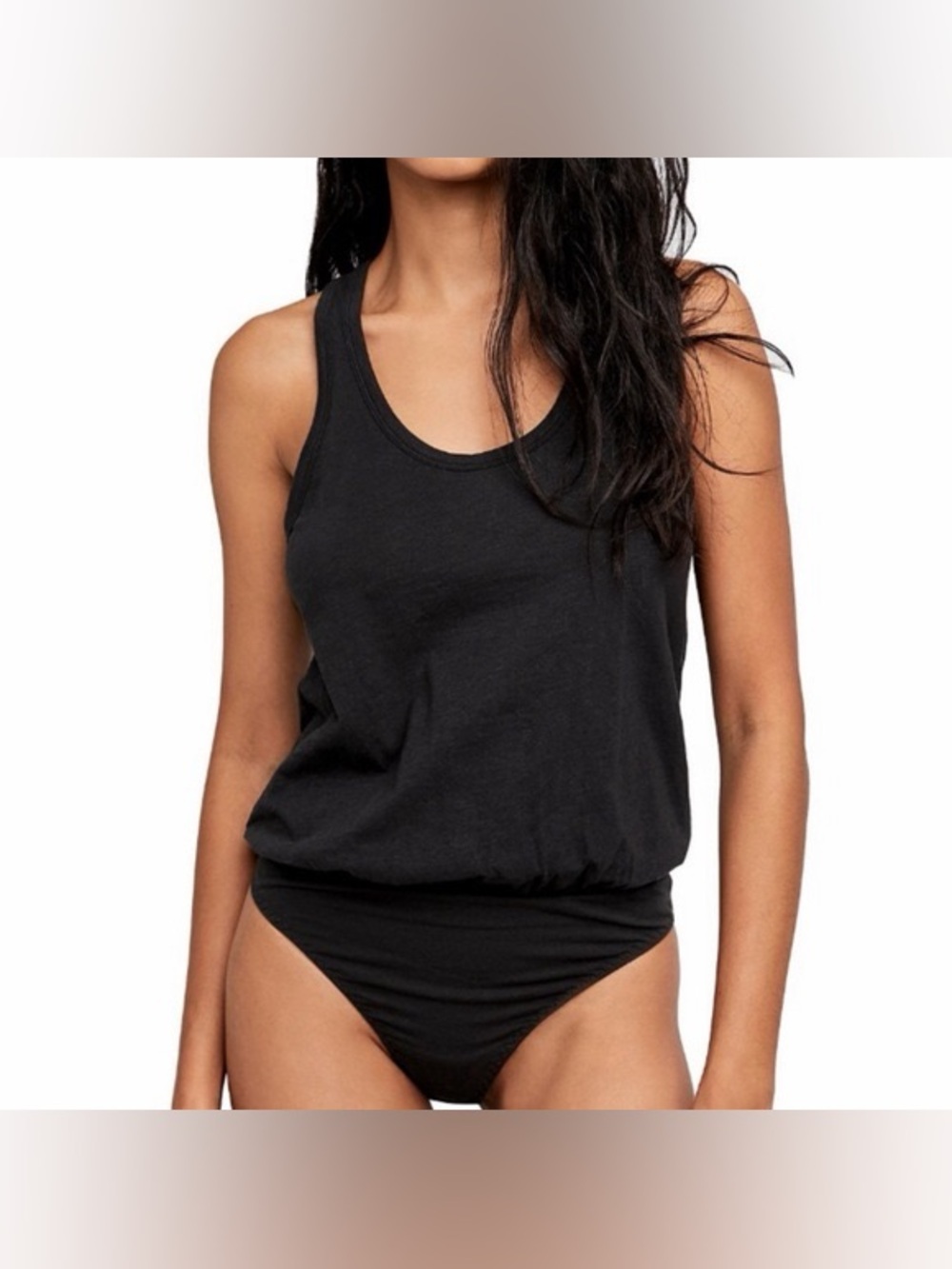 Free People Black Tank Bodysuit Size XS